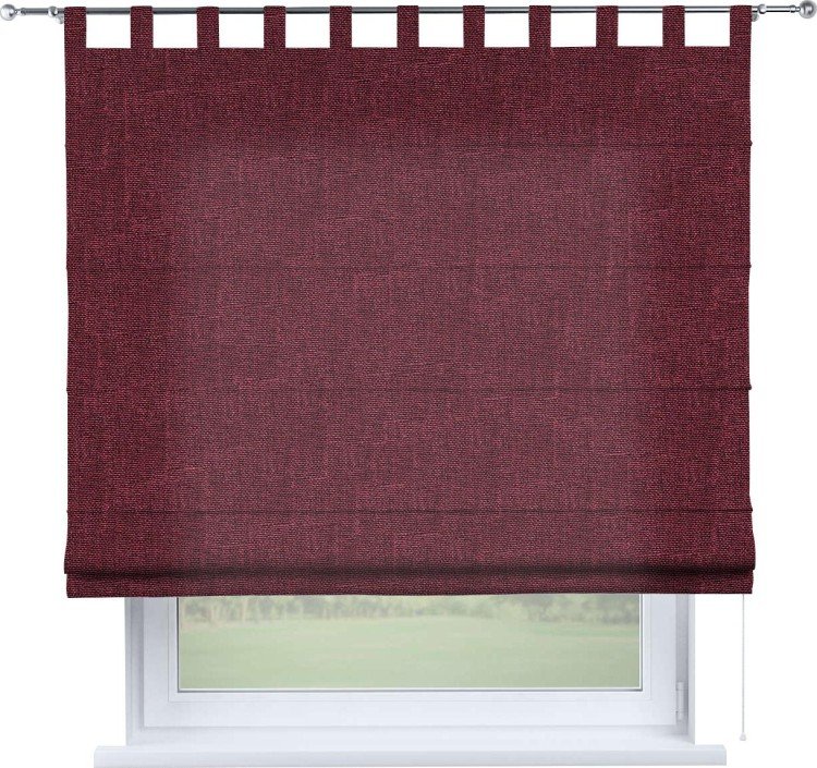 Римская штора на петлях «Кортин», ткань лён кашемир цвет бордовый