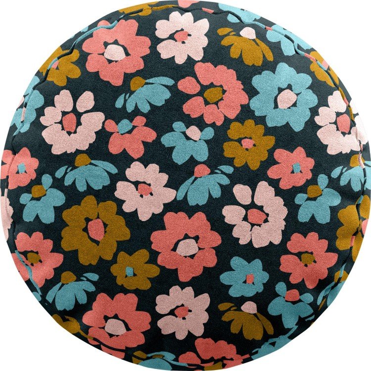 Подушка круглая Cortin «Яркие цветы»
