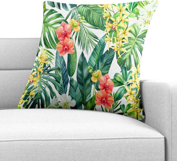 Подушка квадратная Cortin «Орхидеи в тропиках»