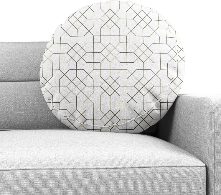 Подушка круглая Cortin «Орнамент из тонких линий»