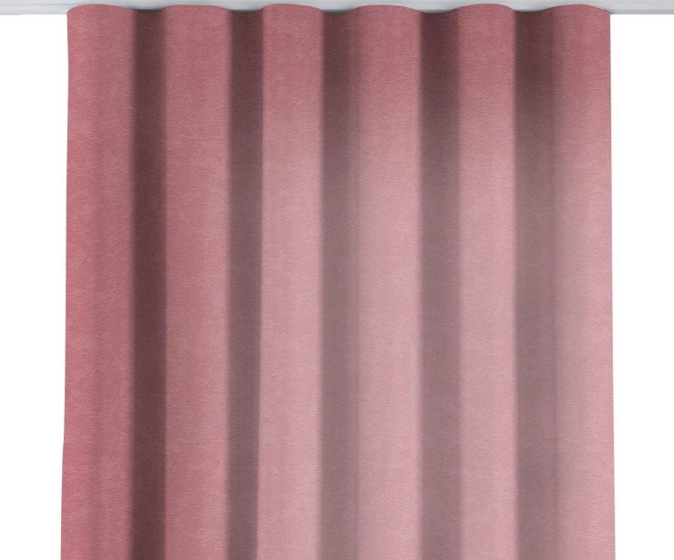 Комплект штор на тесьме «Волна», софт однотонный розовый